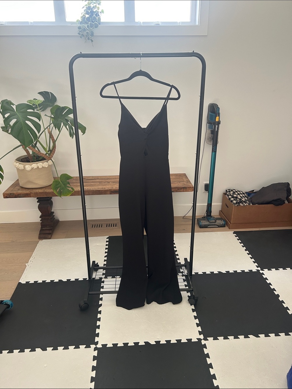 Eclipse Black V-Neck Wide-Leg Jumpsuit